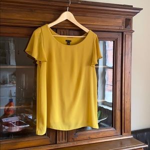 Mustard Yellow Ann Taylor Flutter Shirt